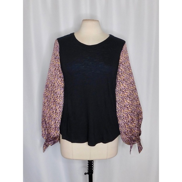 NWT!! ANTHROPOLOGIE Maybelle Tied Balloon Sleeve Top Floral Boho Retro Medium - Picture 3 of 16